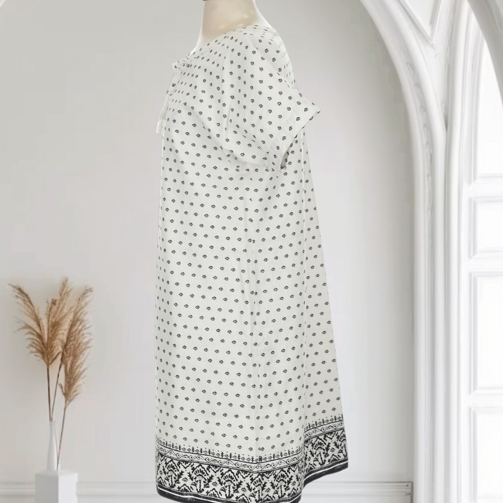 Vineyard Vines Fan Border‎ Print Tunic Dress Linen Womens 4 Preppy Coastal - Picture 5 of 7